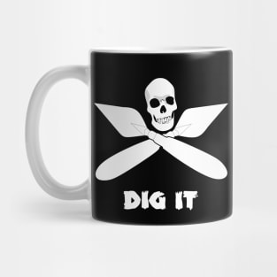 Skull and cross trowels archaeology and forensics Mug